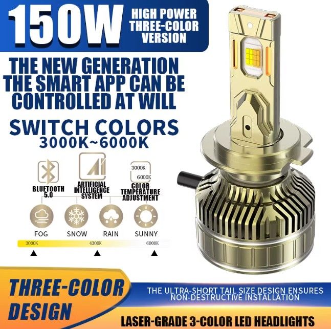 h4 r80 led bulb app controlled