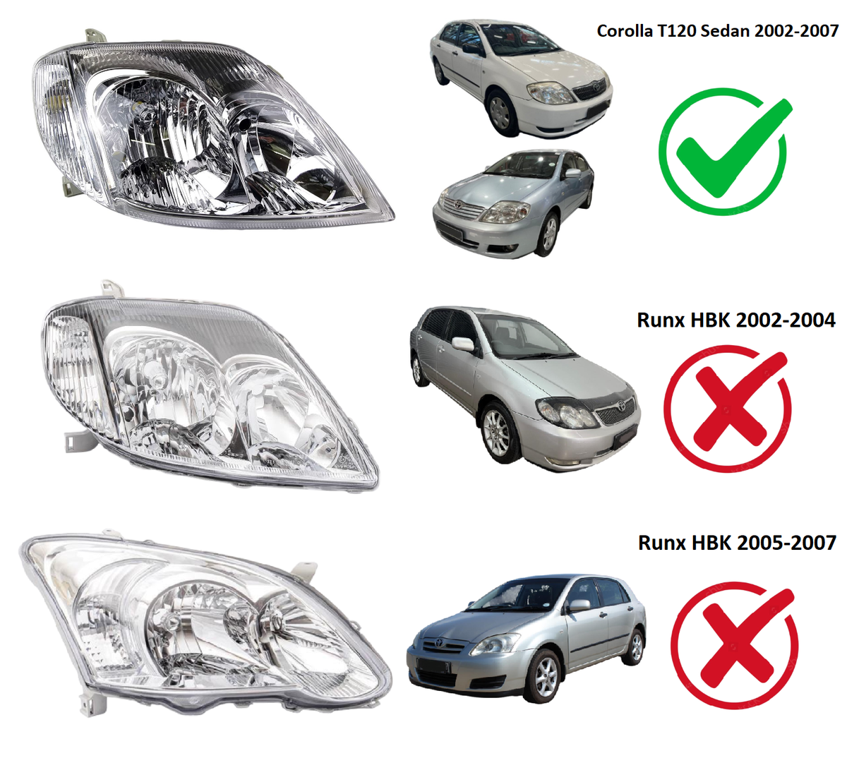 Set of Toyota Corolla Headlights (2002-2007) - Image 5