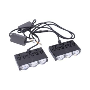 4-LED Yellow & White Grid Grille Lights